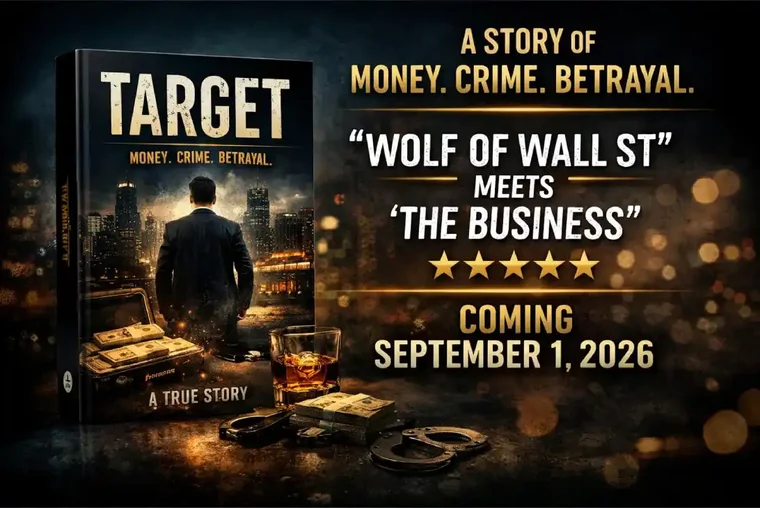 Target by Chris Burton &mdash; a story of money, crime and betrayal, out September 2026.